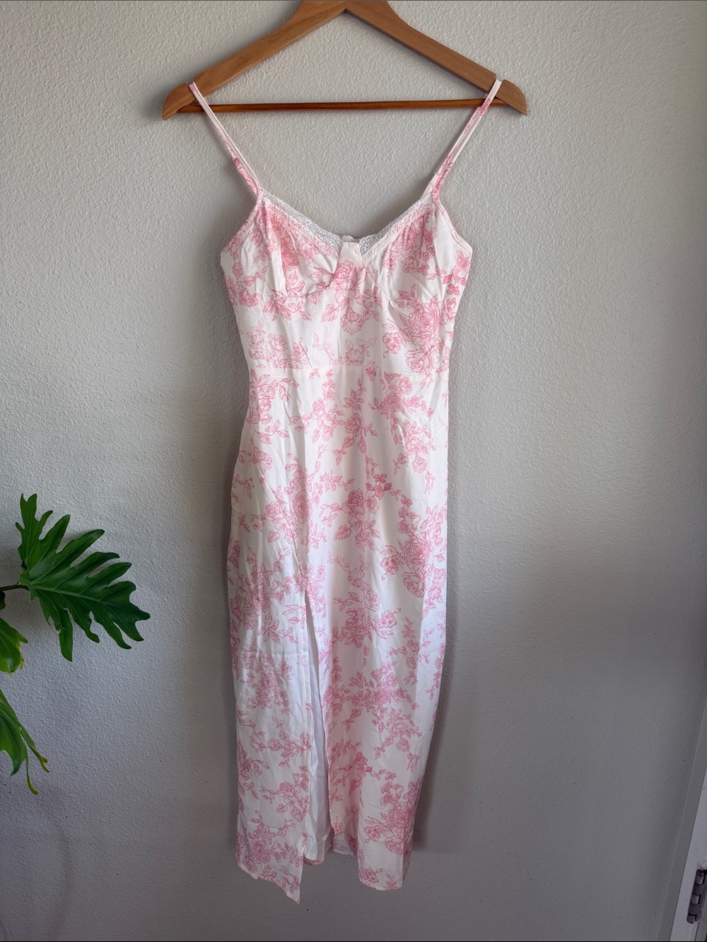 Women's Pink Floral Slip Dress - Brand Unknown